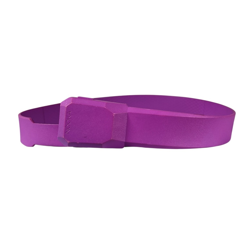 Vintage Y2K Nooka Watch Strip Belt Purple Ratchet Adjustable Unisex 31-38"